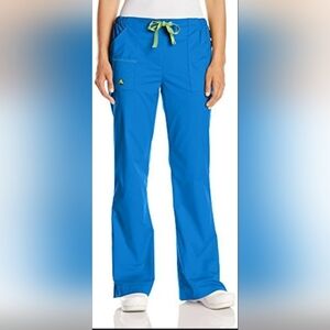 Womens Crocs Medical Apparel Cargo Scrubs Pants Sz Small Petite Turquoise Blue